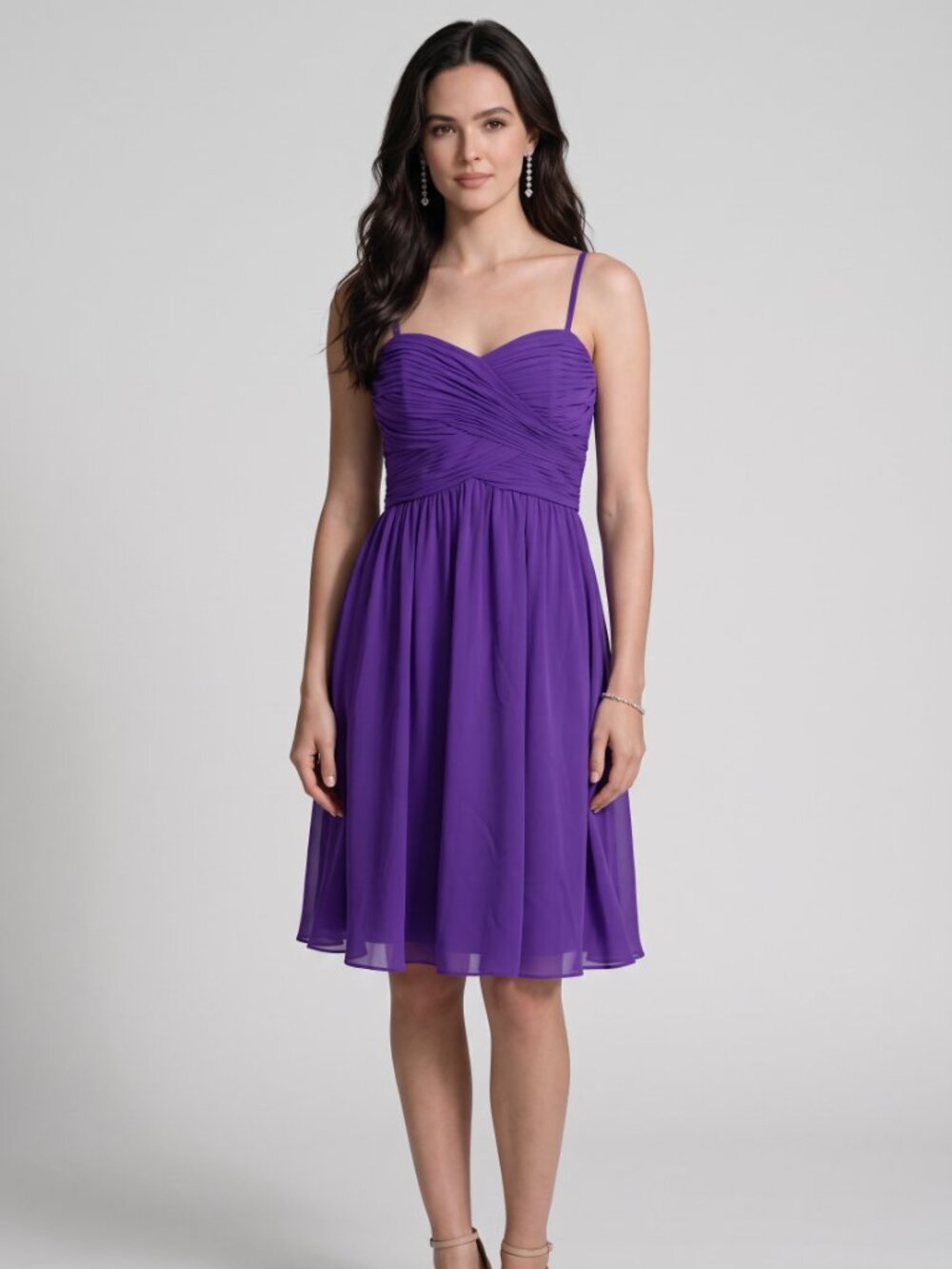 Lauren Ralph Lauren Purple Chiffon Sweetheart Dress 8 Y2K Grecian Goddess Party